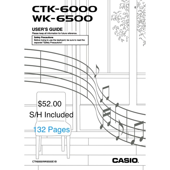 CASIO CTK-6000, WK-6500 USER’S MANUAL - Picture 1 of 2